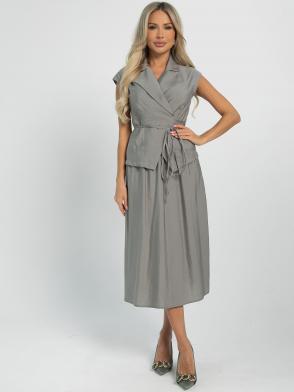 Костюм с юбкой Мистерия (серый) К16267-10М